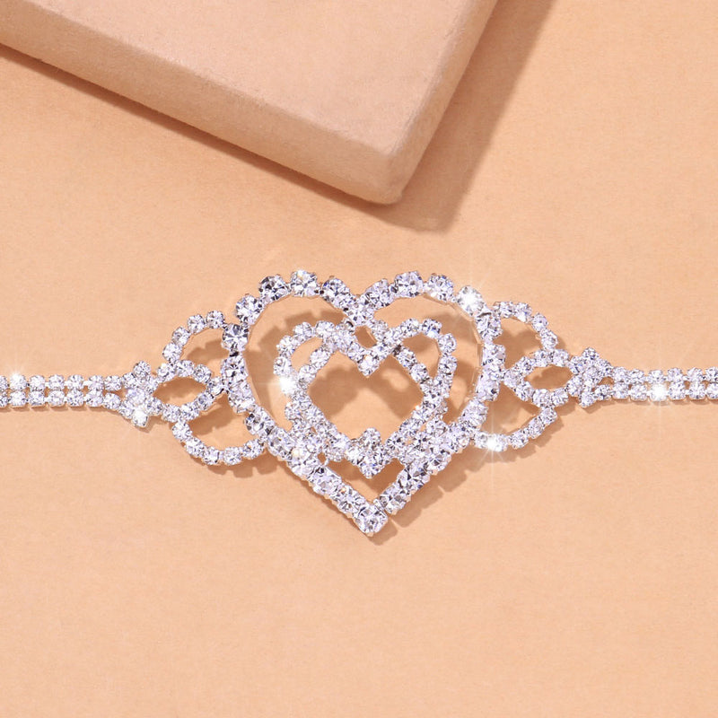 Strass Fußkettchen Schmuck Liebe