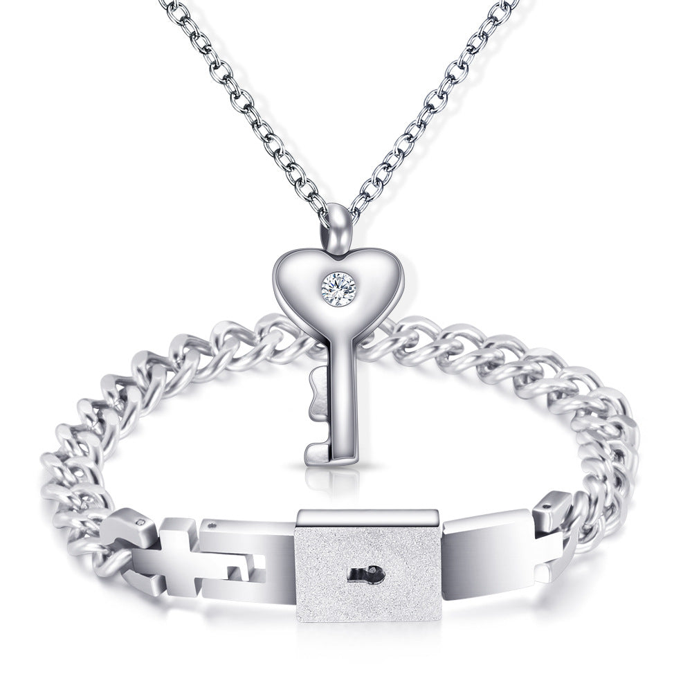 Unisex bracelet with necklace for couples