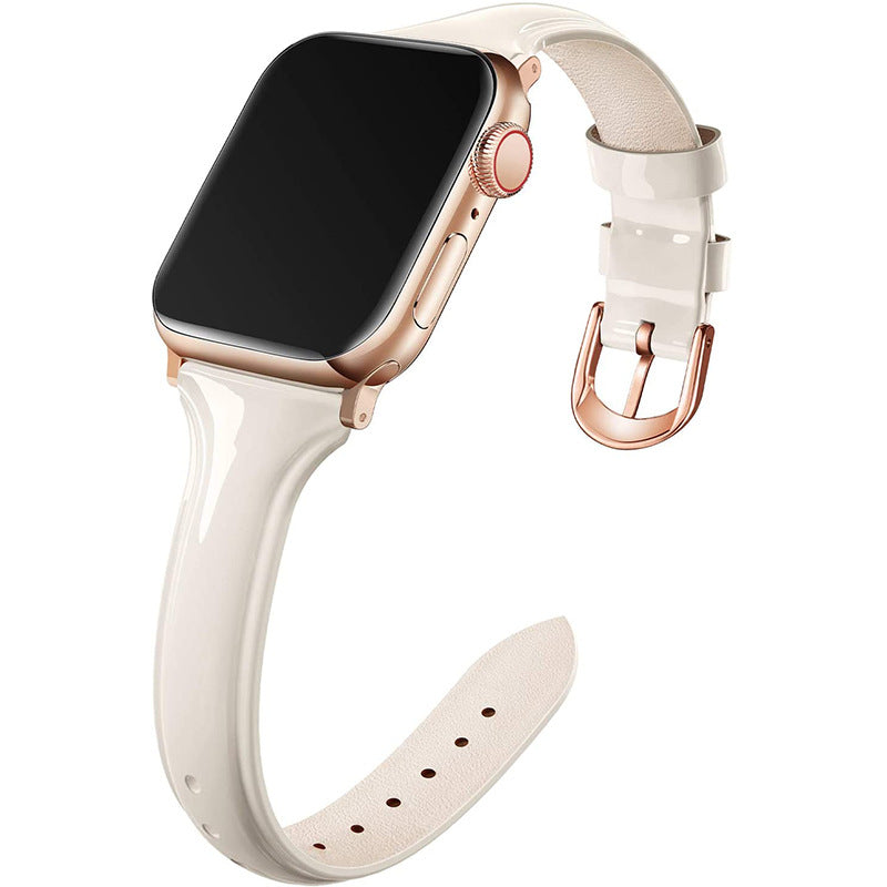 Geeignet für Apple 6 SE Strap Smartwatch Glänzend Leder Strap