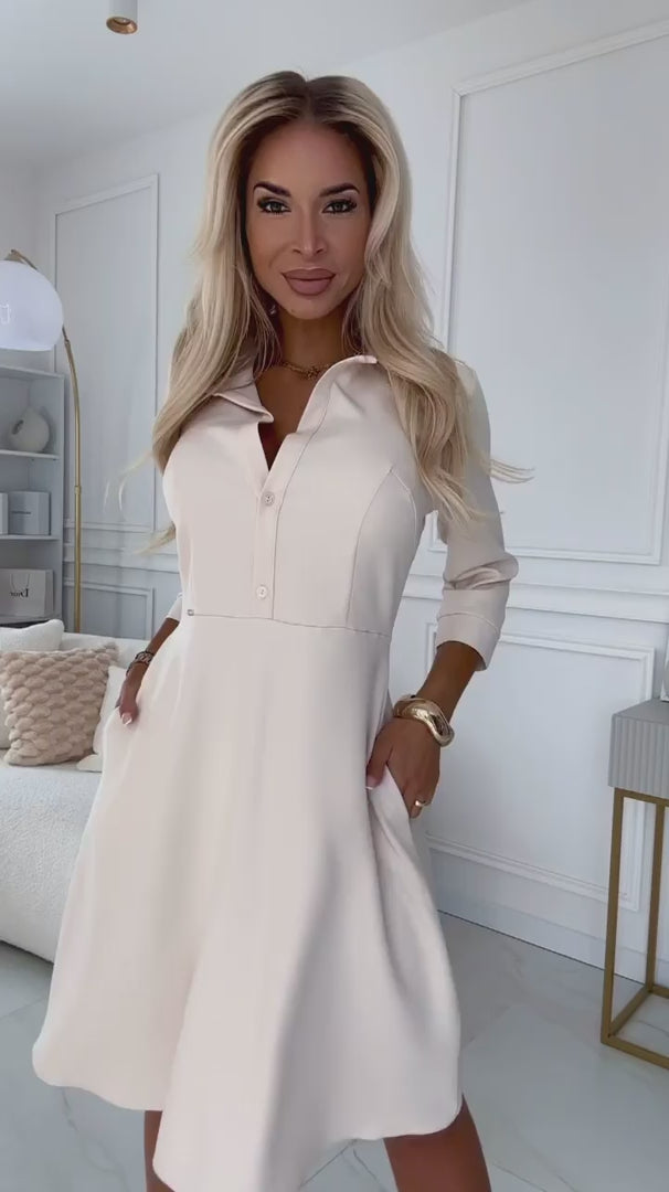 Damen Hemdkleid Alltagskleid von Numoco creme Model