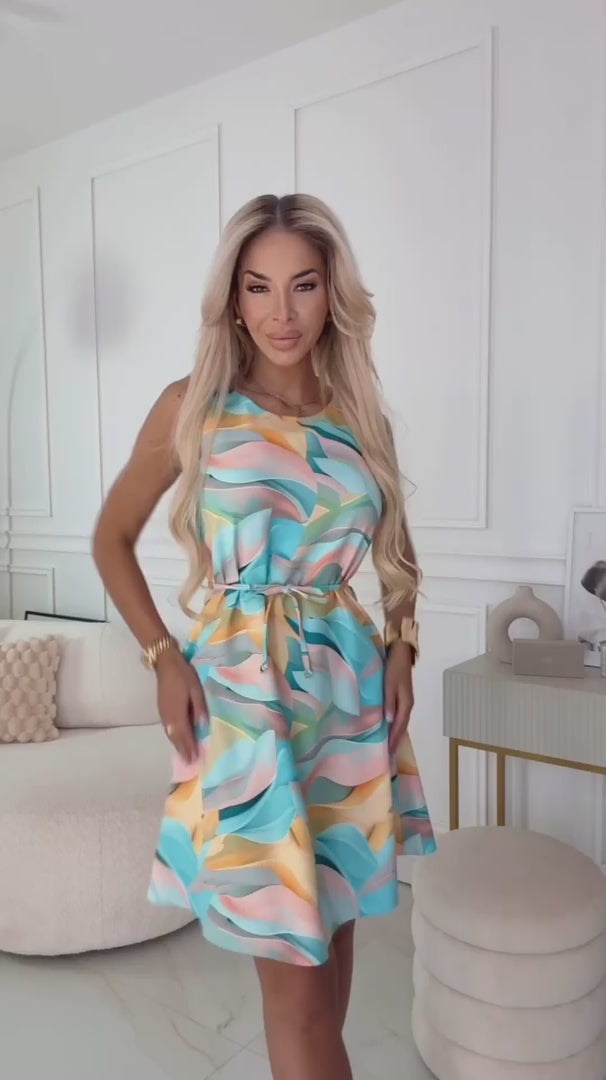 Damen VICTORIA Trapez Alltagskleid Minikleid von Numoco pastellblau Model