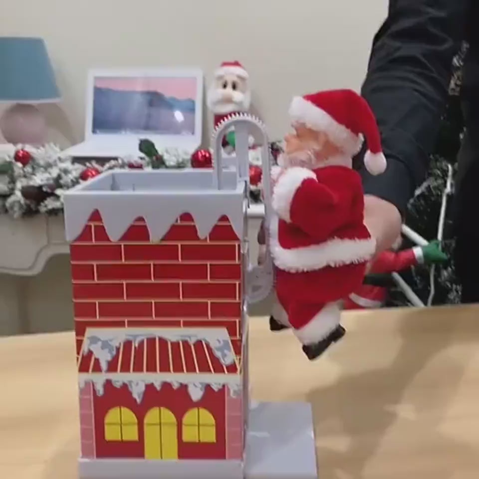 Electric Climbing chimney Santa Claus Christmas Decoration Figurine Ornament Family New Year Party Santa Claus New Year Gift