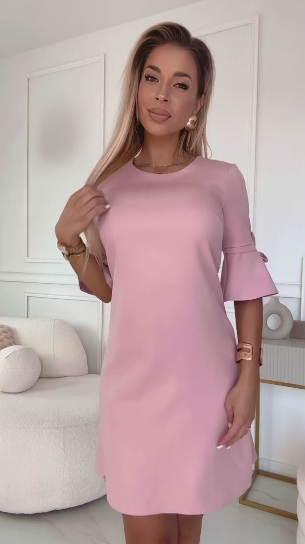 Damen "Neva" Trapez Minikleid von Numoco rosa 2 Model