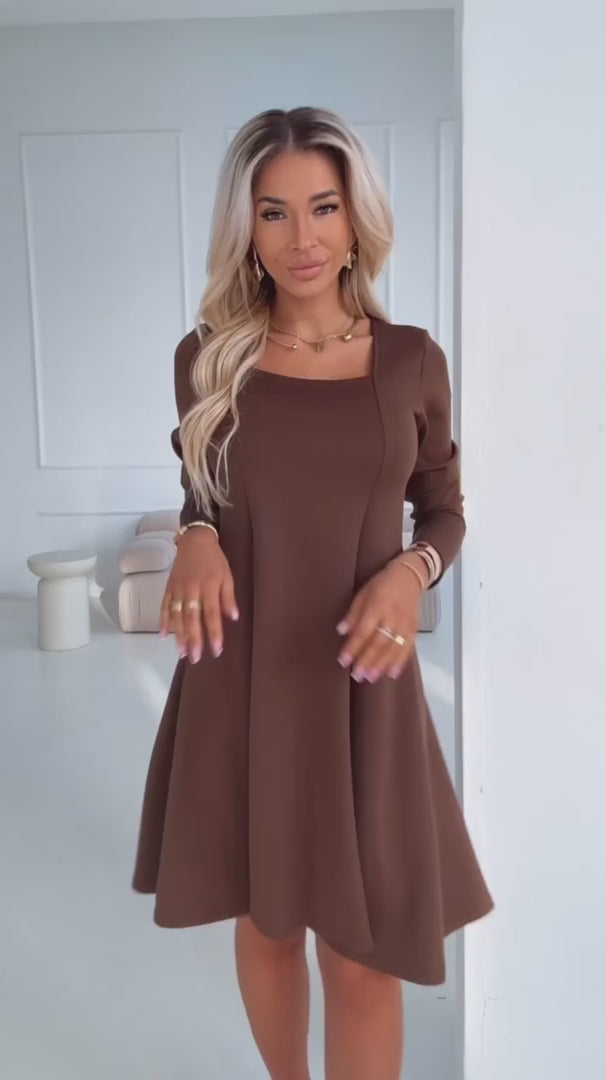 Damen Alltagskleid Minikleid IVANA von Numoco braun Model