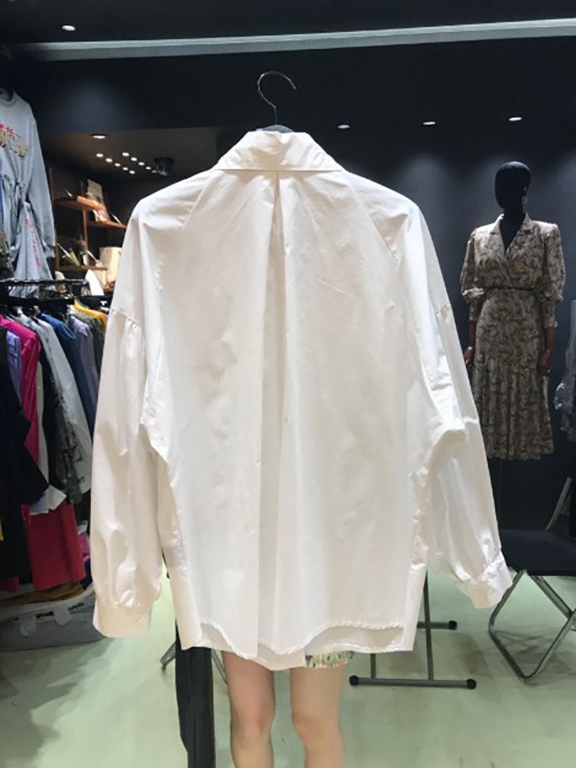 Damen Bluse locker mit Reverskragen - Amazing Mall
