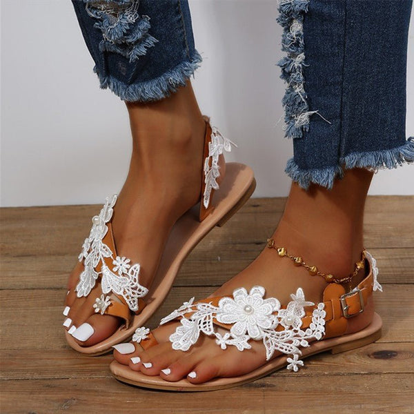 Damen Boho Sandalen mit Spitze - Amazing Mall