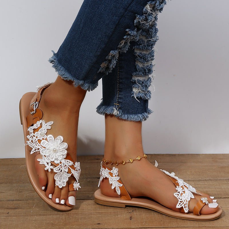 Damen Boho Sandalen mit Spitze - Amazing Mall