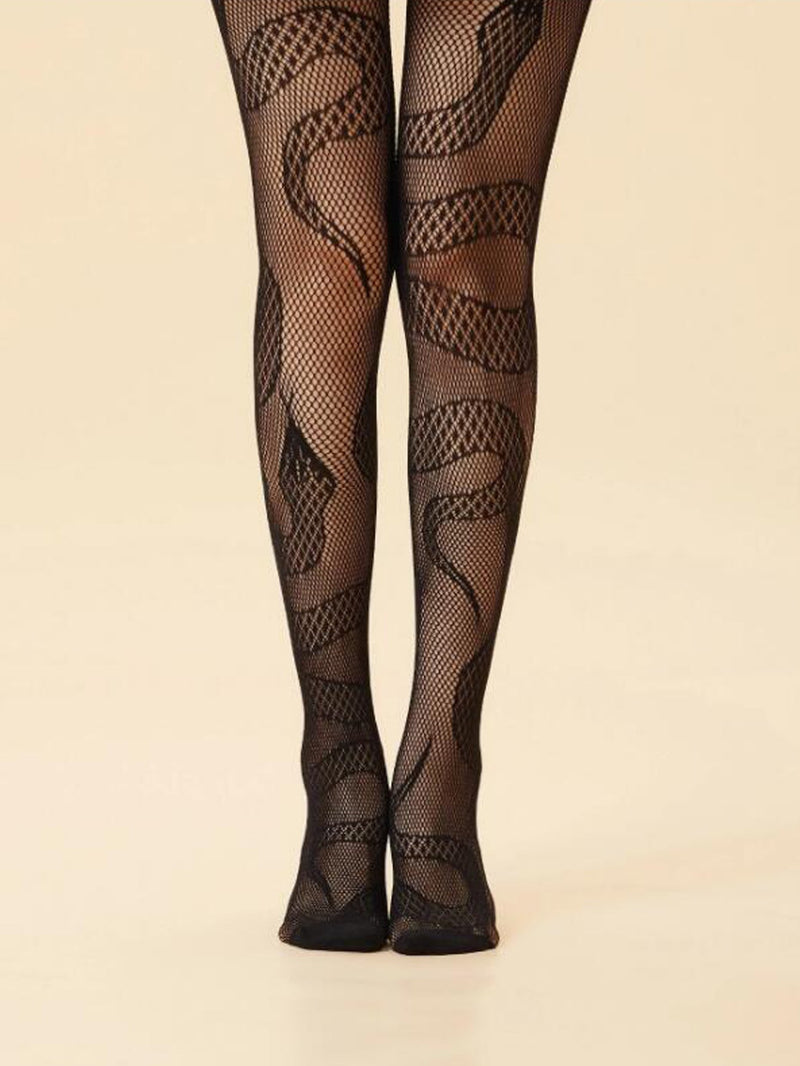 Damen Netz Strumpfhose "Black Snake" - Amazing Mall