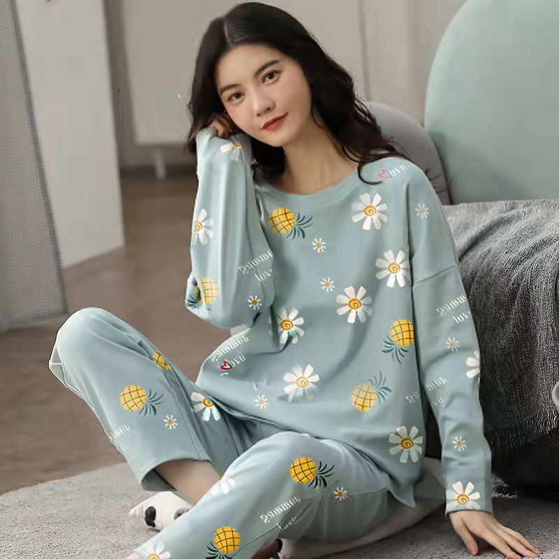 Damen Pyjama süßer Cartoon-Druck Loungewear - Amazing Mall