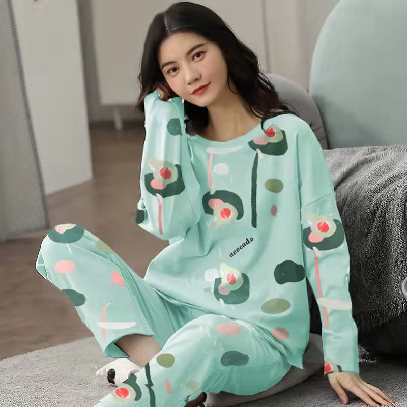 Damen Pyjama süßer Cartoon-Druck Loungewear - Amazing Mall