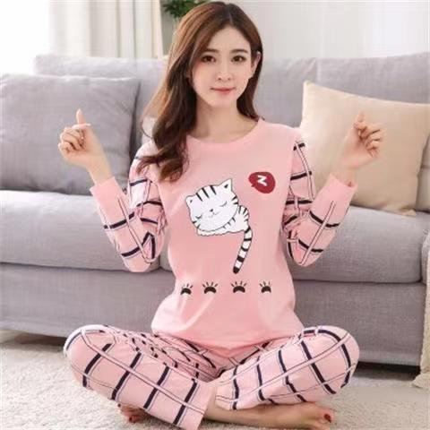 Damen Pyjama süßer Cartoon-Druck Loungewear - Amazing Mall