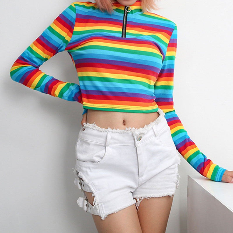 Damen Regenbogen Shirt Top - Amazing Mall