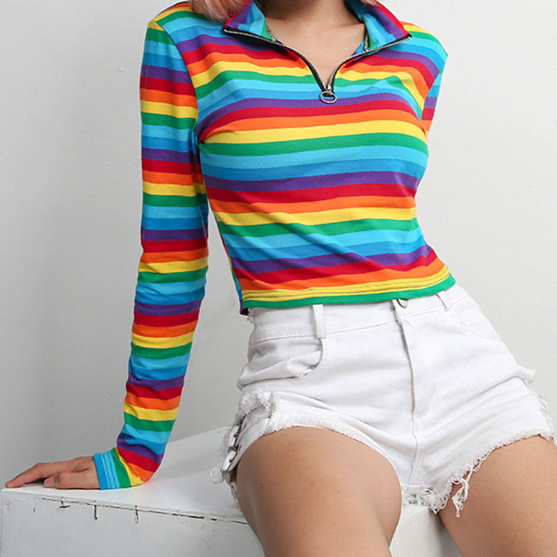 Damen Regenbogen Shirt Top - Amazing Mall