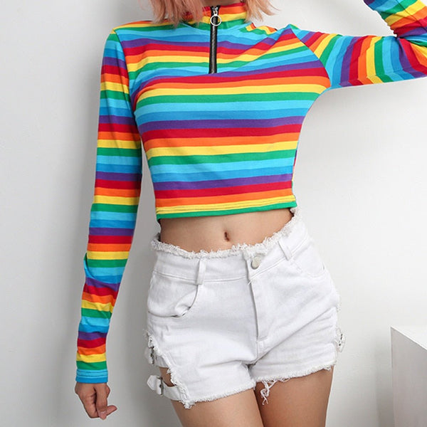 Damen Regenbogen Shirt Top - Amazing Mall