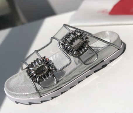 Damen RV Strass Leder Hausschuhe Pantoletten - Amazing Mall