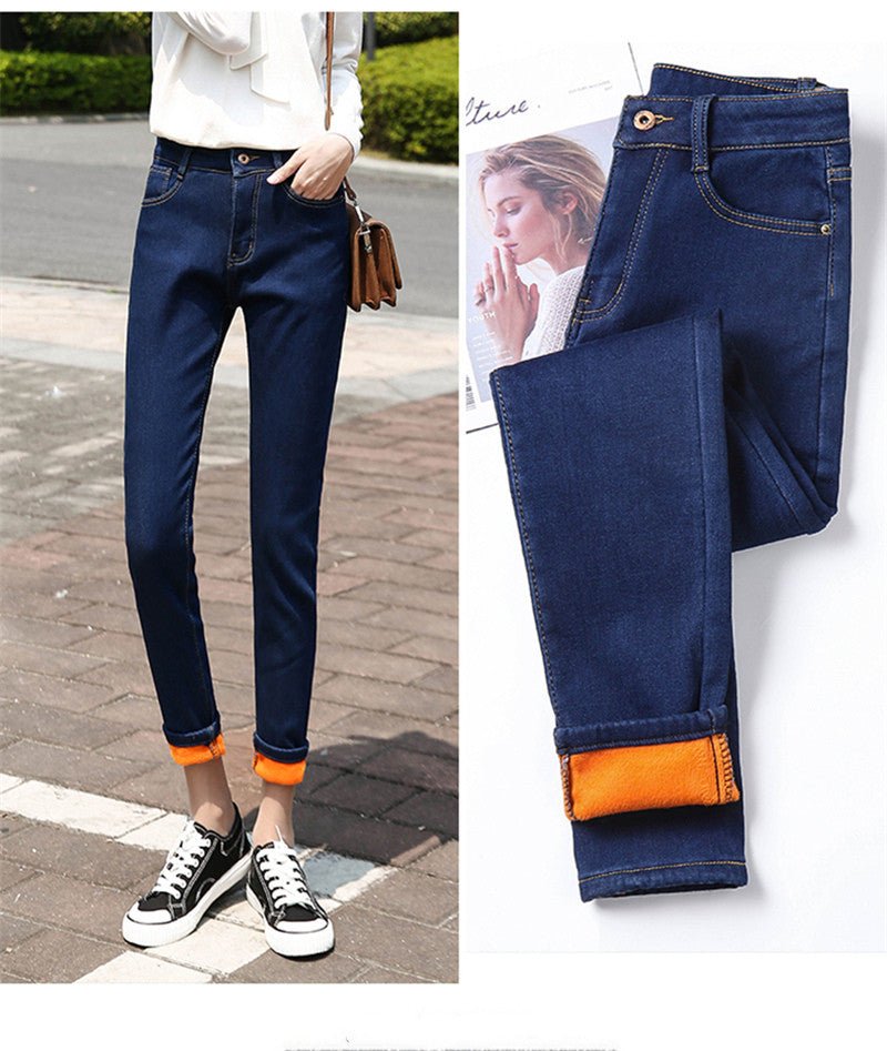 Damen Stretch Jeggings Hose mit hoher Taille gefüttert - Amazing Mall