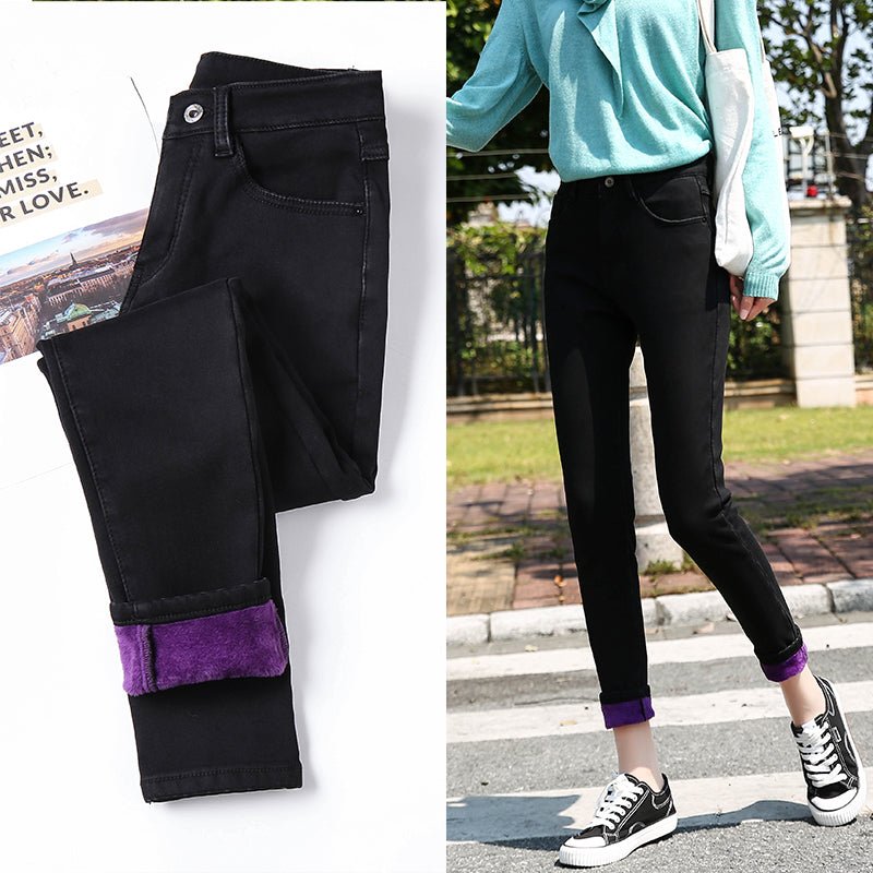 Damen Stretch Jeggings Hose mit hoher Taille gefüttert - Amazing Mall