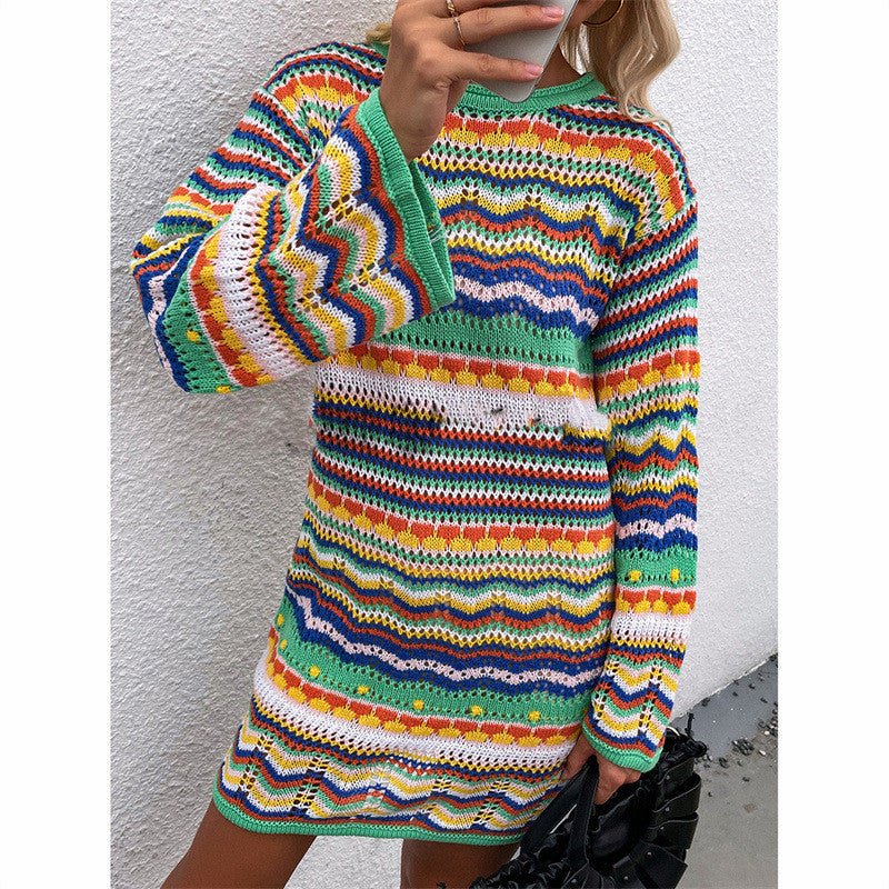 Damen Strick Long Pullover Kleid - Amazing Mall
