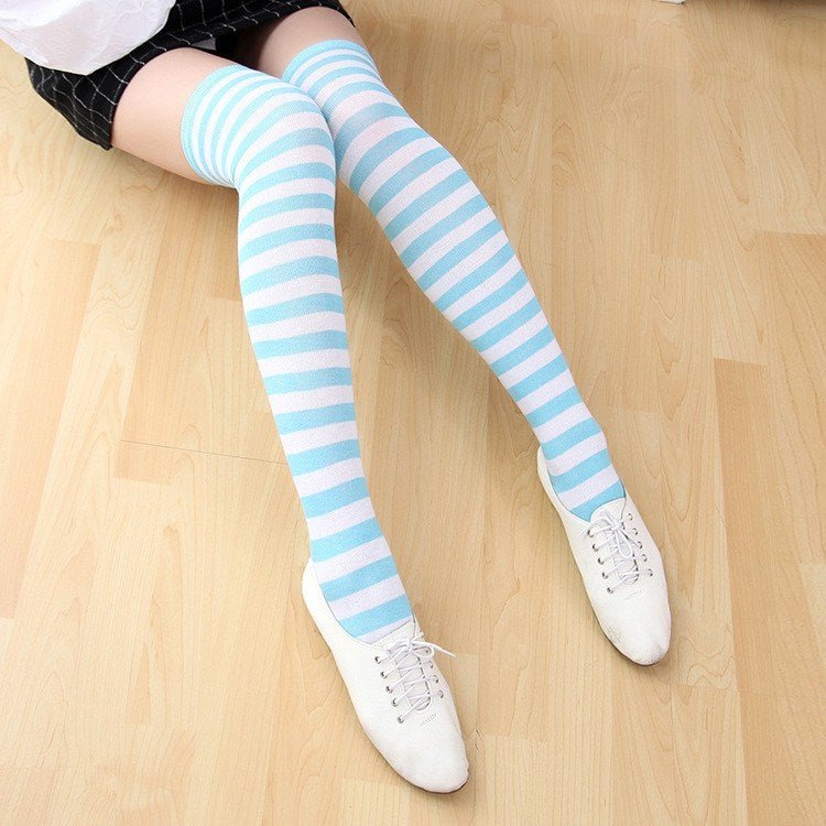 Damen Strumpfsocken Overknees Streifenmuster Einheitsgröße - Amazing Mall