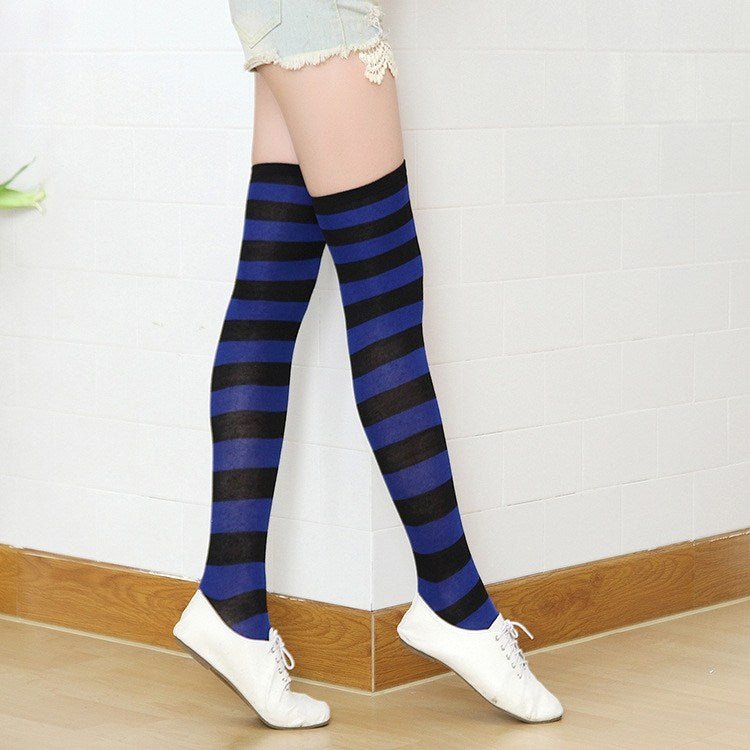 Damen Strumpfsocken Overknees Streifenmuster Einheitsgröße - Amazing Mall