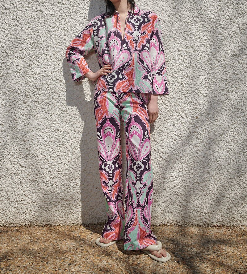 Damen Vintage Leinen Lounge Outfit - Amazing Mall