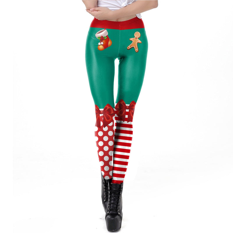 Damen Weihnachts Print Leggings - Amazing Mall