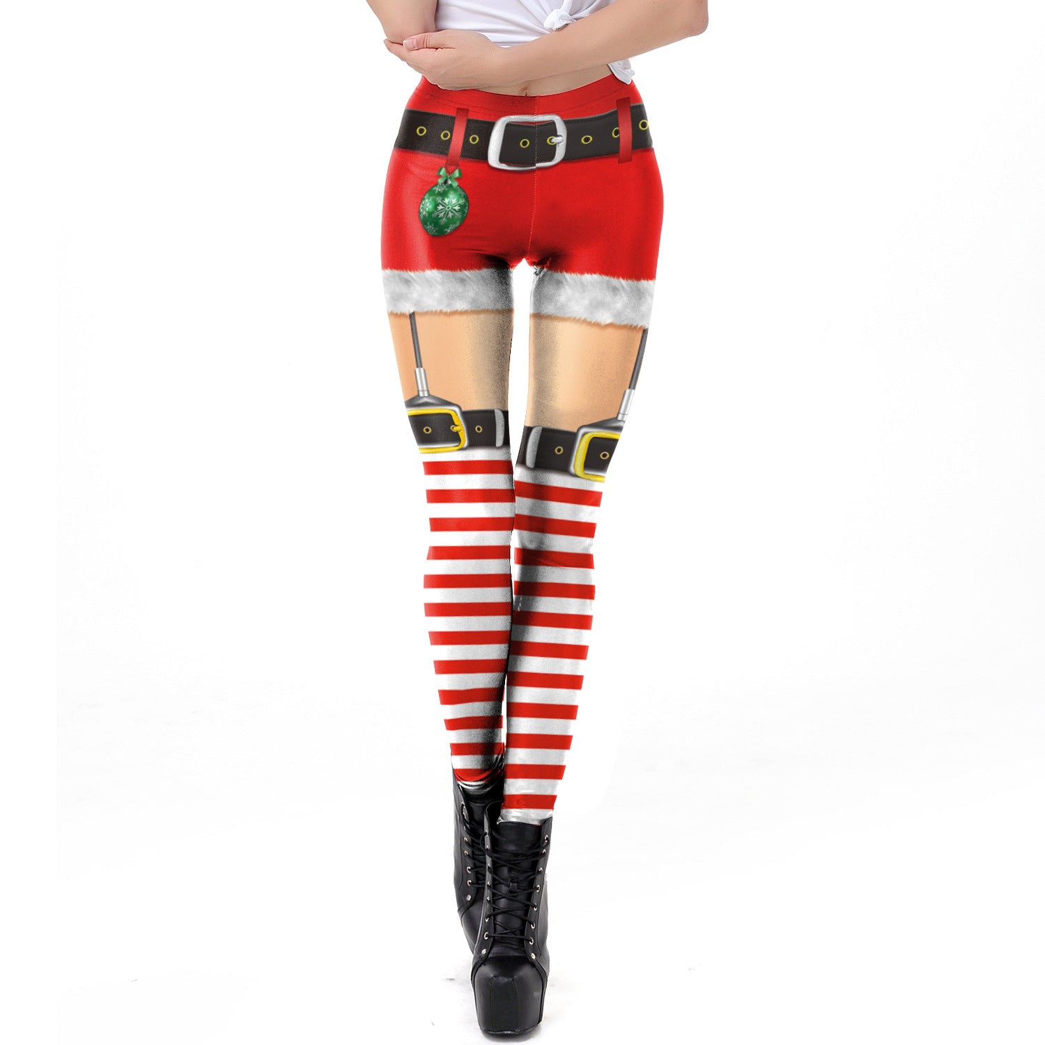 Damen Weihnachts Print Leggings - Amazing Mall