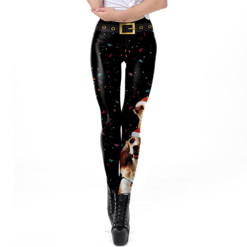 Damen Weihnachts Print Leggings - Amazing Mall