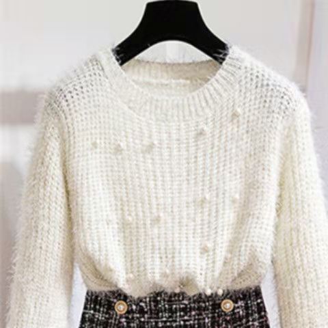 Damen Zweiteiliger Vintage Pullover mit Rock - Amazing Mall