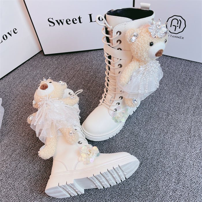 Fashion Lederstiefel mit Bärenmuster für Mädchen im neuen Stil - Amazing Mall
