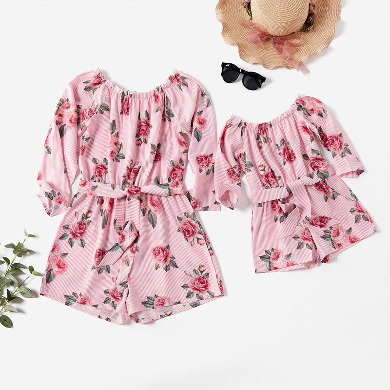 Floraler Partnerlook Jumpsuit Mama & Tochter - Amazing Mall