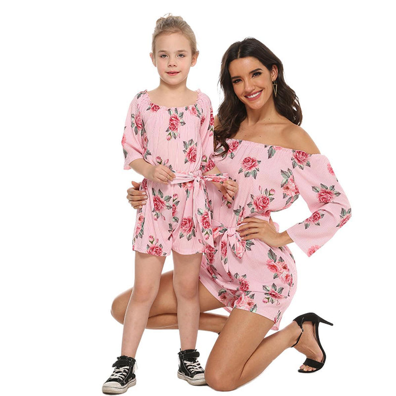 Floraler Partnerlook Jumpsuit Mama & Tochter - Amazing Mall