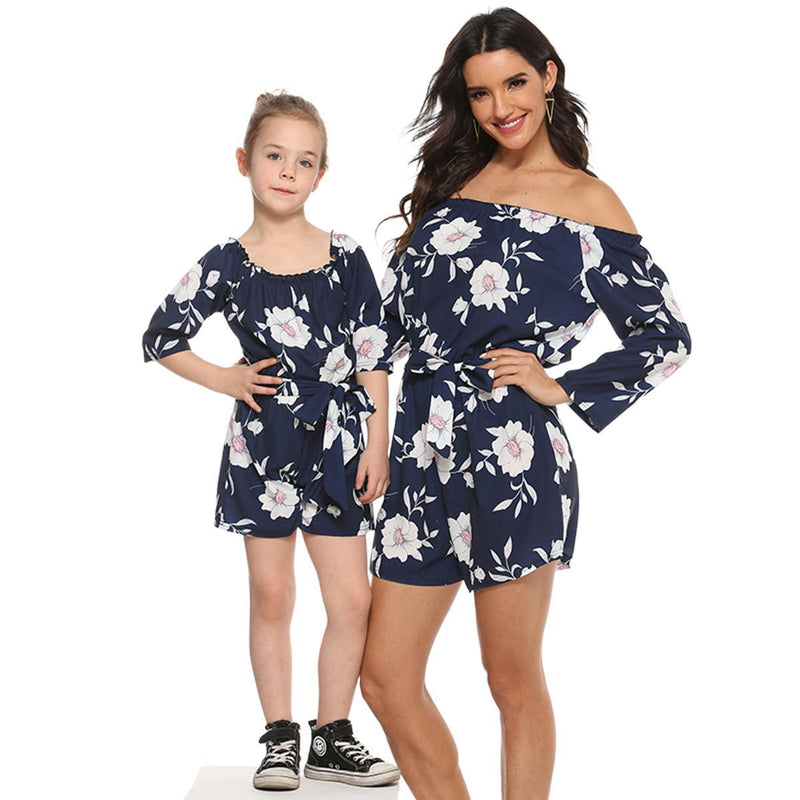 Floraler Partnerlook Jumpsuit Mama & Tochter - Amazing Mall