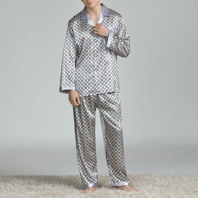 Herren Bedrucktes Seiden Pyjama - Amazing Mall