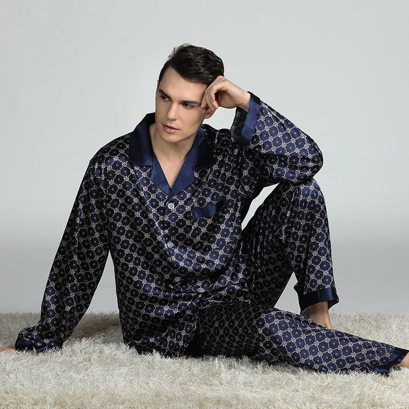 Herren Bedrucktes Seiden Pyjama - Amazing Mall