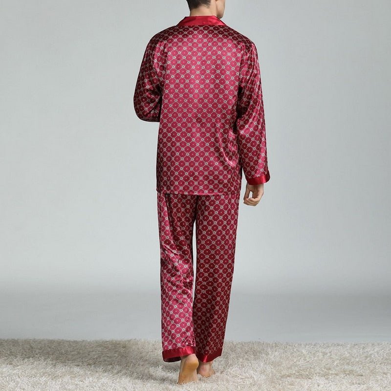 Herren Bedrucktes Seiden Pyjama - Amazing Mall