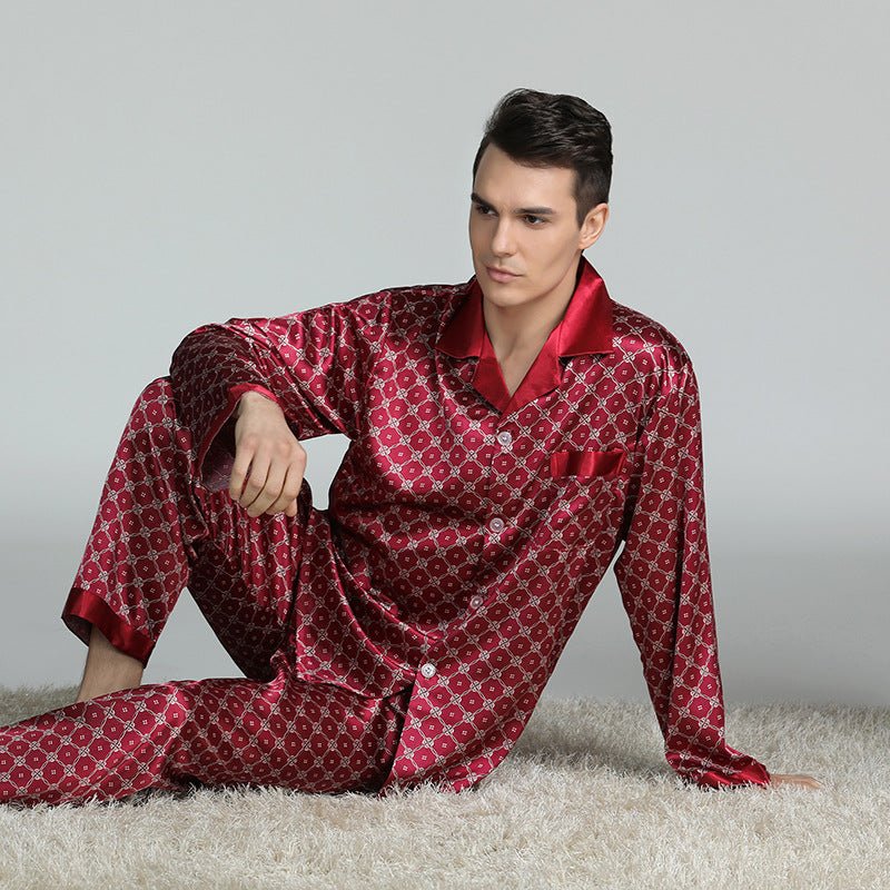 Herren Bedrucktes Seiden Pyjama - Amazing Mall