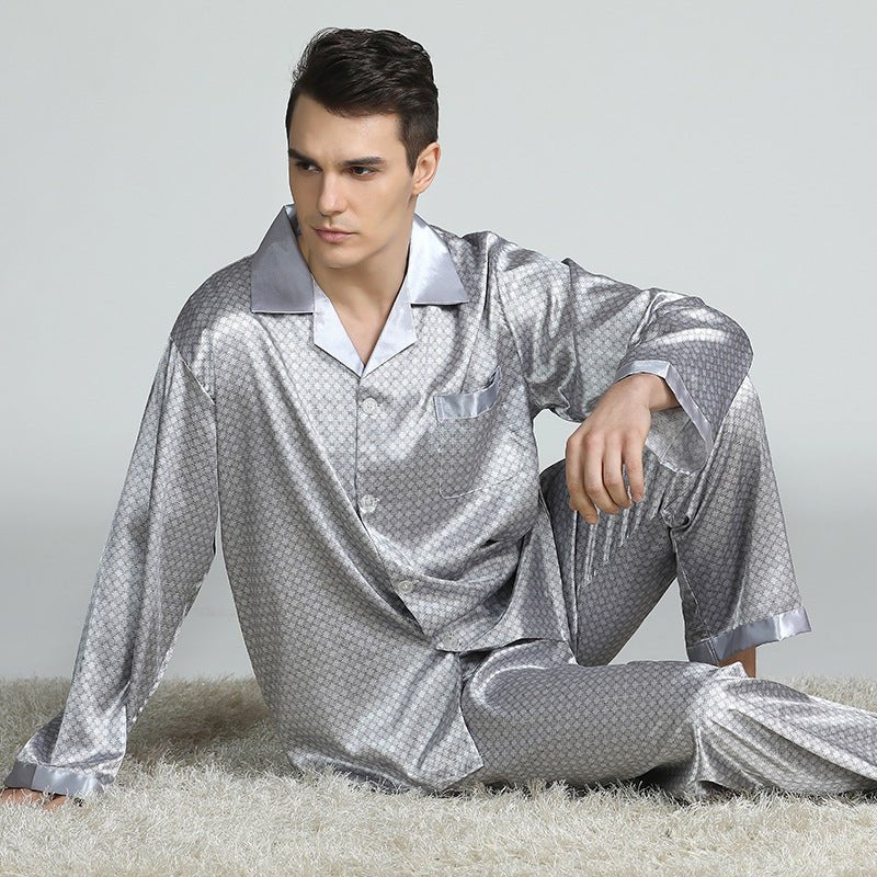 Herren Bedrucktes Seiden Pyjama - Amazing Mall