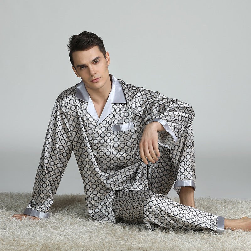 Herren Bedrucktes Seiden Pyjama - Amazing Mall