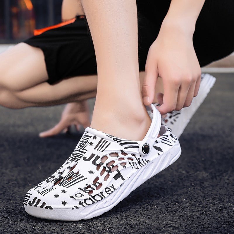 Herren Clogs mit Buchstabendruck - Amazing Mall