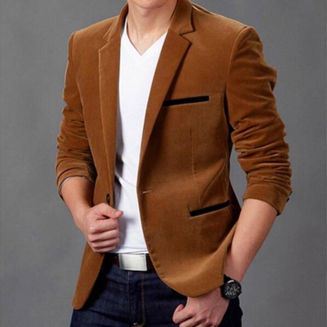 Herren feiner Cord Blazer Slim-Typ - Amazing Mall