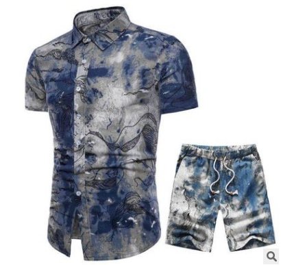 Herren Hemd kurzarm mit Shorts Anzug Set - Amazing Mall
