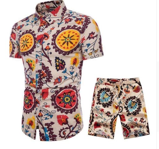 Herren Hemd kurzarm mit Shorts Anzug Set - Amazing Mall