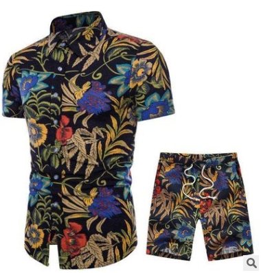 Herren Hemd kurzarm mit Shorts Anzug Set - Amazing Mall