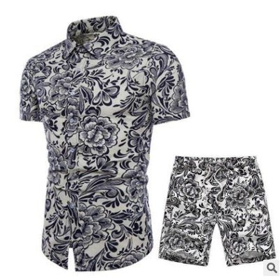 Herren Hemd kurzarm mit Shorts Anzug Set - Amazing Mall