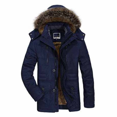 Herren Lässige Kapuzen Winterjacke mit Pelzkragen aus Kunstpelz - Amazing Mall