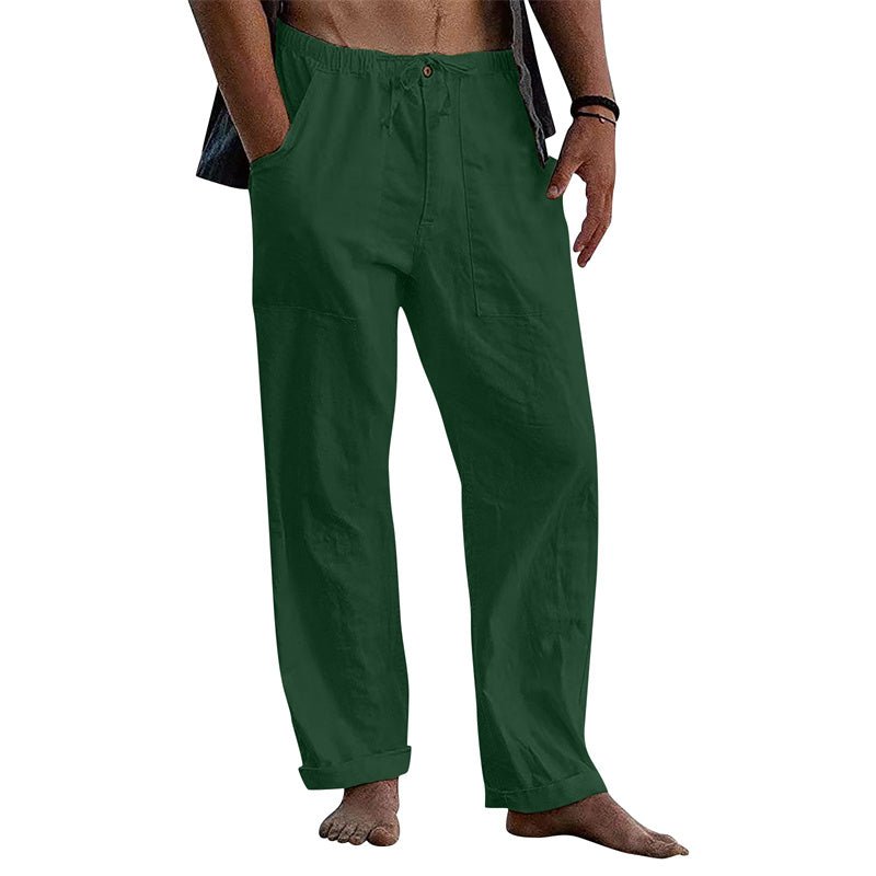 Herren Leinen Hose mit Kordelzug - Amazing Mall