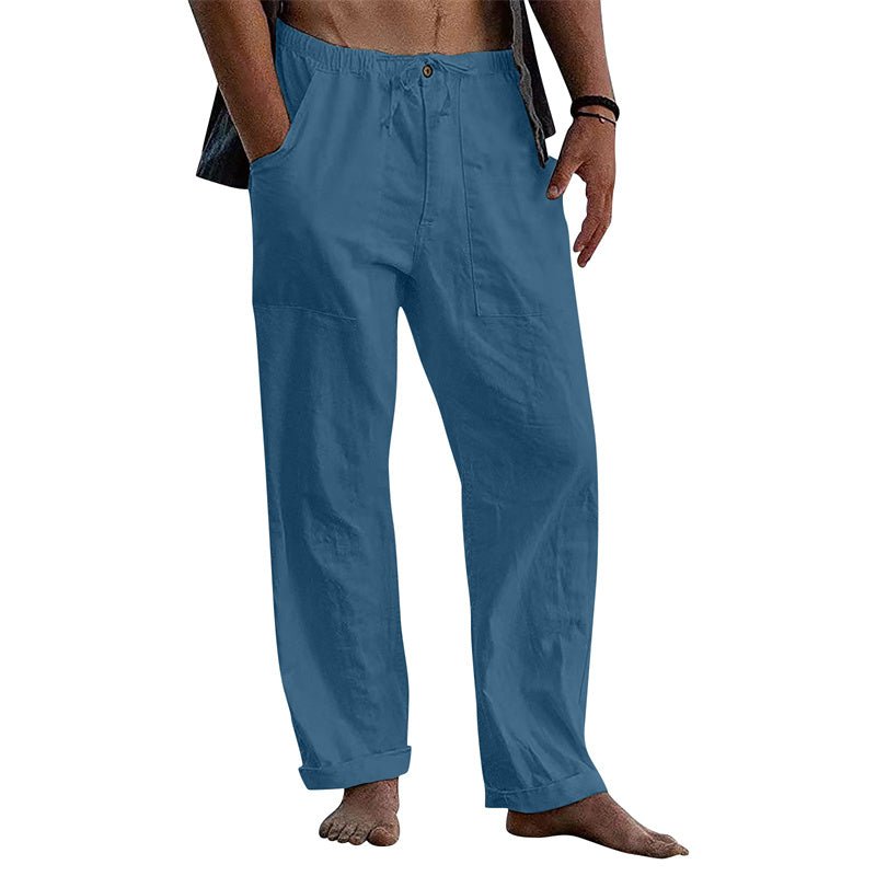 Herren Leinen Hose mit Kordelzug - Amazing Mall