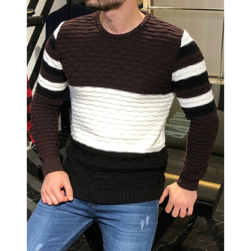 Herren Pullover farbig gestreift - Amazing Mall