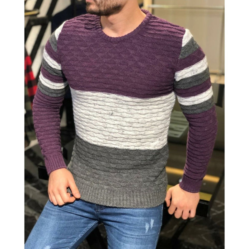 Herren Pullover farbig gestreift - Amazing Mall